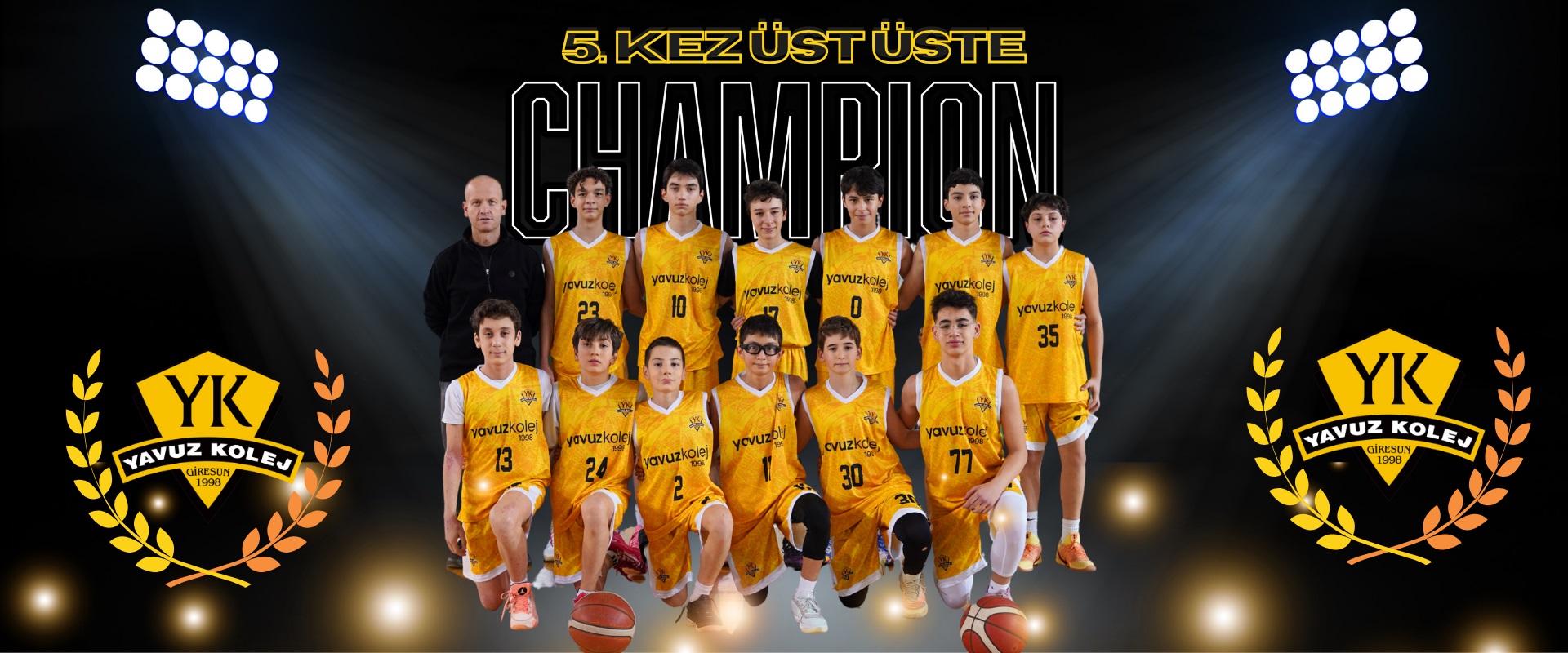 Yıldız Erkek Basketbol kategorisinde okulumuz, Cumhuriyet Ortaokulu’nu 99–39 mağlup ederek üst üste 5. kez İl Şampiyonu olmuştur.
